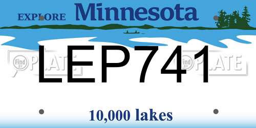 LEP741 Minnesota License Plate