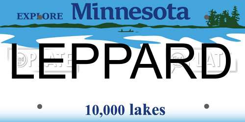 LEPPARD Minnesota License Plate