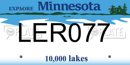 LER077 Minnesota License Plate