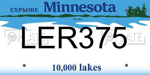 LER375 Minnesota License Plate