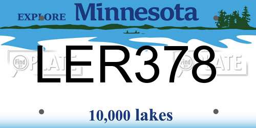 LER378 Minnesota License Plate