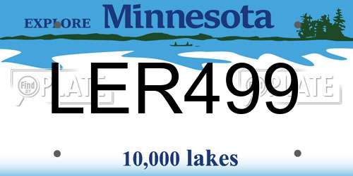 LER499 Minnesota License Plate