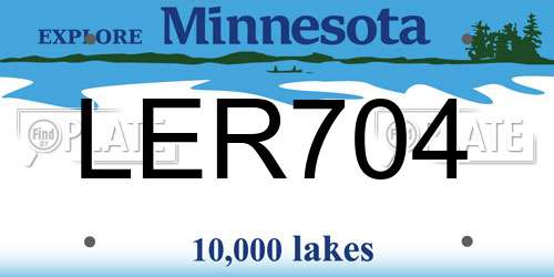 LER704 Minnesota License Plate