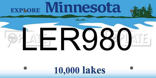 LER980 Minnesota License Plate