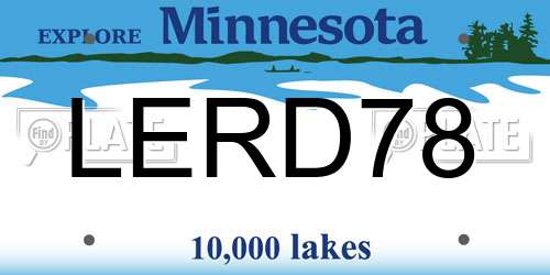 LERD78 Minnesota License Plate