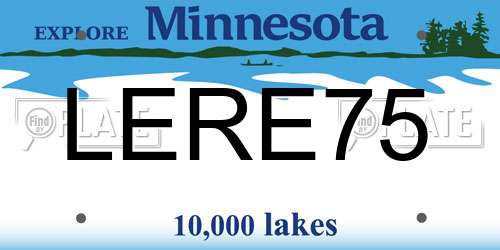 LERE75 Minnesota License Plate