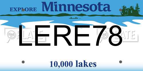 LERE78 Minnesota License Plate