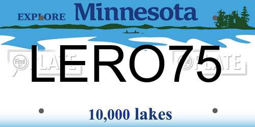 LERO75 Minnesota License Plate