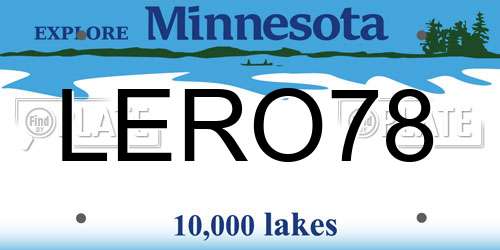 LERO78 Minnesota License Plate