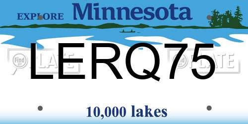 LERQ75 Minnesota License Plate