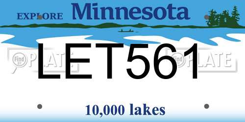 LET561 Minnesota License Plate