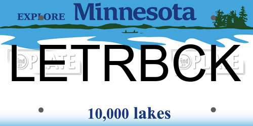 LETRBCK Minnesota License Plate