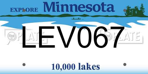 LEV067 Minnesota License Plate