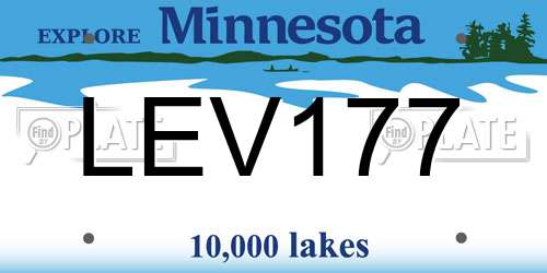 LEV177 Minnesota License Plate