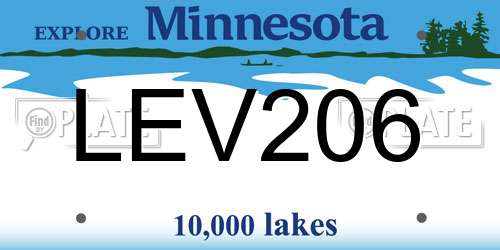 LEV206 Minnesota License Plate