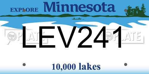 LEV241 Minnesota License Plate