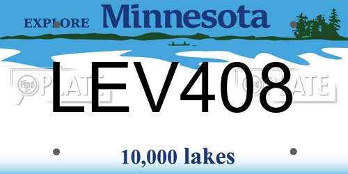 LEV408 Minnesota License Plate