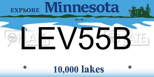 LEV55B Minnesota License Plate