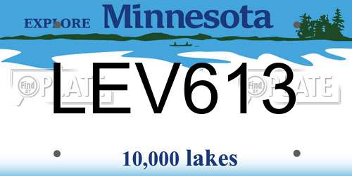 LEV613 Minnesota License Plate