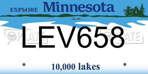 LEV658 Minnesota License Plate