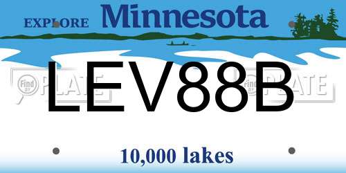 LEV88B Minnesota License Plate