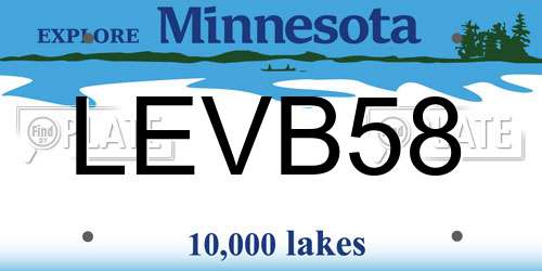 LEVB58 Minnesota License Plate