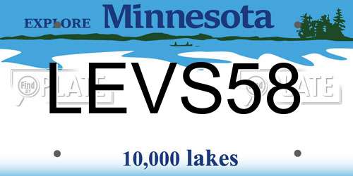 LEVS58 Minnesota License Plate