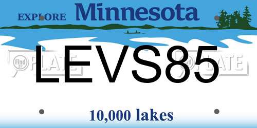 LEVS85 Minnesota License Plate
