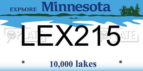 LEX215 Minnesota License Plate