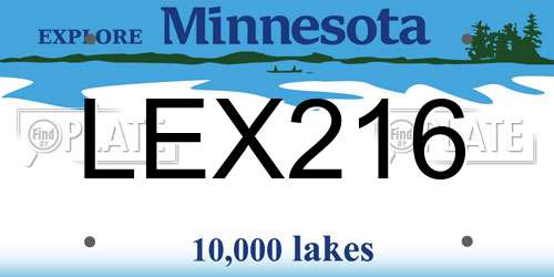 LEX216 Minnesota License Plate