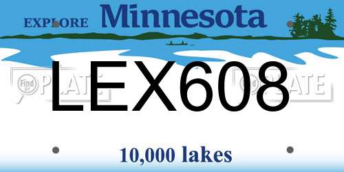 LEX608 Minnesota License Plate