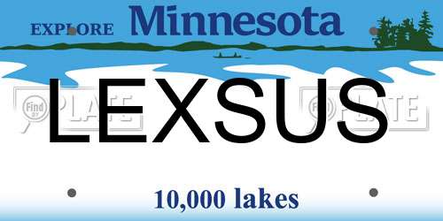 LEXSUS Minnesota License Plate
