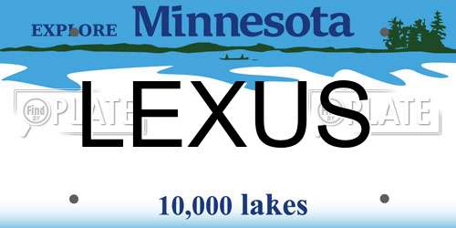 LEXUS Minnesota License Plate
