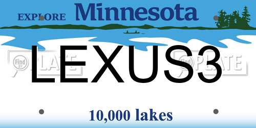 LEXUS3 Minnesota License Plate