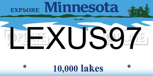 LEXUS97 Minnesota License Plate