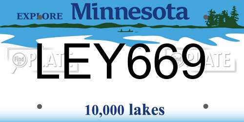 LEY669 Minnesota License Plate