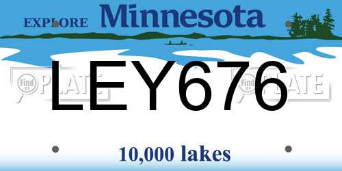 LEY676 Minnesota License Plate