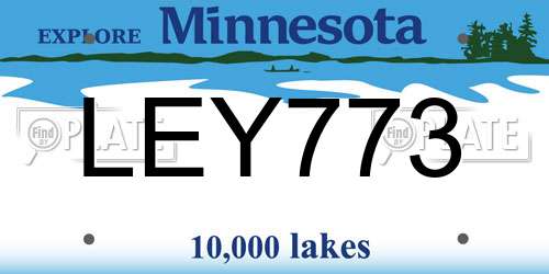 LEY773 Minnesota License Plate