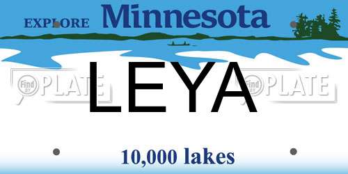 LEYA Minnesota License Plate