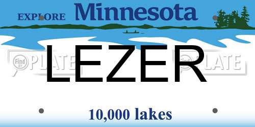 LEZER Minnesota License Plate