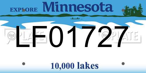 LF01727 Minnesota License Plate