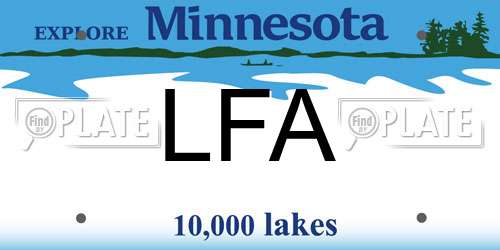 LFA Minnesota License Plate