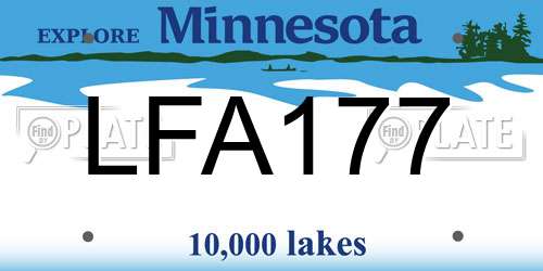 LFA177 Minnesota License Plate