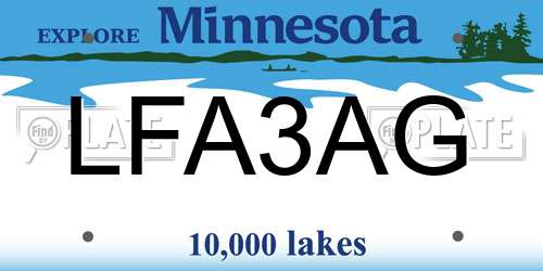 LFA3AG Minnesota License Plate