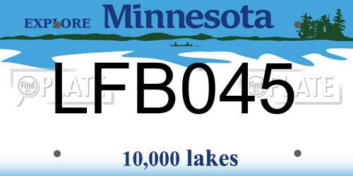 LFB045 Minnesota License Plate