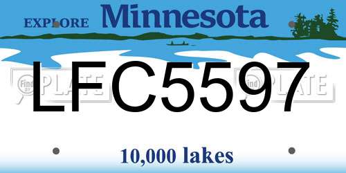 LFC5597 Minnesota License Plate