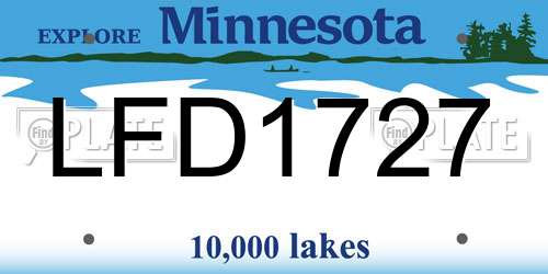 LFD1727 Minnesota License Plate