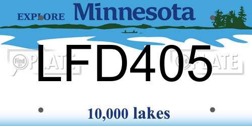 LFD405 Minnesota License Plate