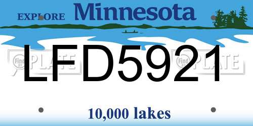 LFD5921 Minnesota License Plate