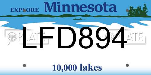 LFD894 Minnesota License Plate